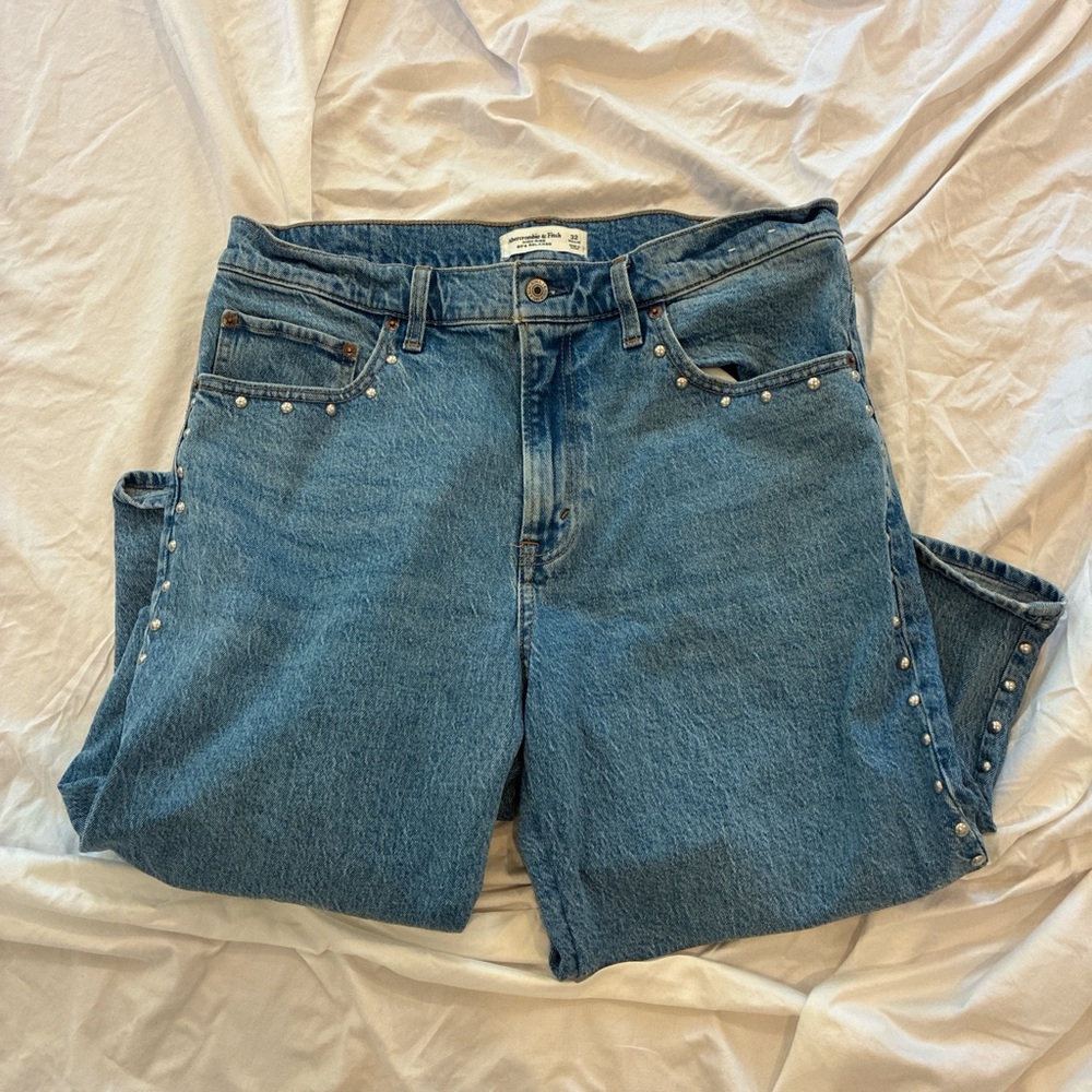 Abercrombie & Fitch Blue Jeans with Studded Detail
